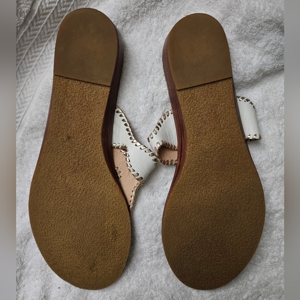 Jack rogers jackie demi white leather wedge Sandals sz 10 - Picture 7 of 7
